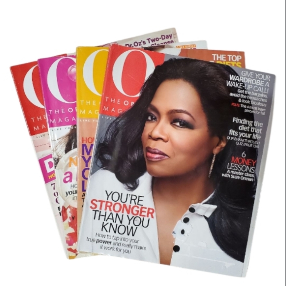 O The Oprah Magazines O, Set of 4. Collectible Pass Issues In Vibrant Covers